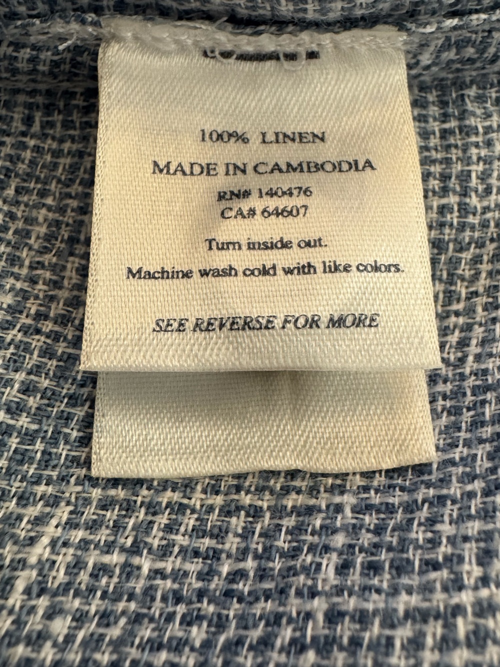 NWT Faherty Mens SS Palma Linen Short Sleeve Shirt Blue Basket Weave Size Medium - Picture 9 of 11